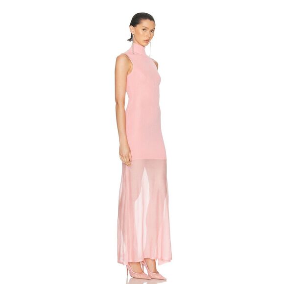 SEROYA Amine Maxi Dress in Coral Blush Size Medium Small Fabric Discoloration - Picture 2 of 11
